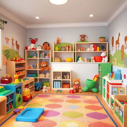 A playful and inviting playroom designed for children