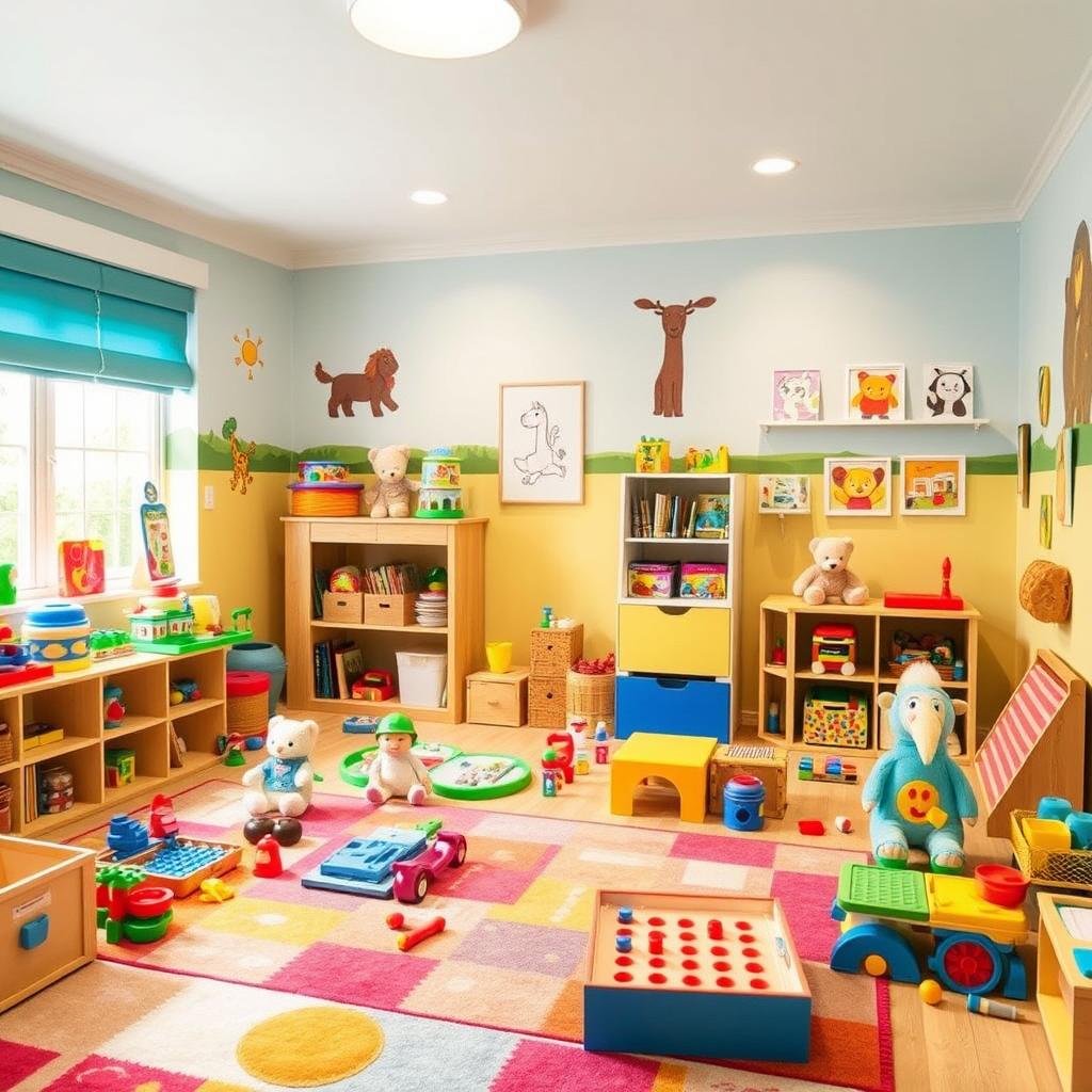 A playful and inviting playroom designed for children