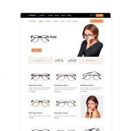 A vibrant and modern online shopping interface showcasing a variety of stylish frames for glasses