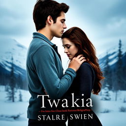 Create a book cover featuring Tanya Denali and Bella Swan from Twilight in a romantic setting