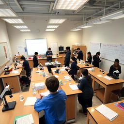 A classroom space designed for conducting activities in physics, chemistry, biology, and mathematics