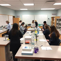 A classroom space designed for conducting activities in physics, chemistry, biology, and mathematics