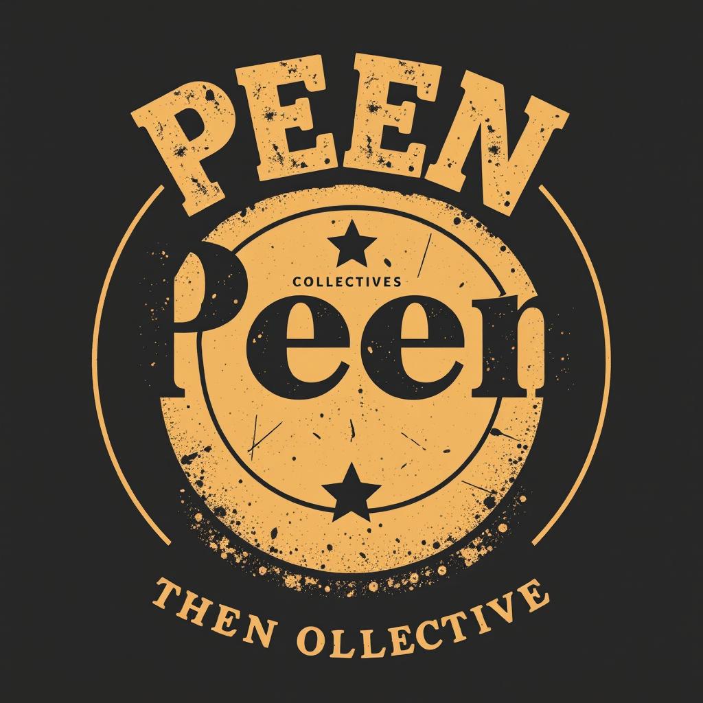 A vintage-style band tee design for the band named Peen with the album title 'The Peen Collective'