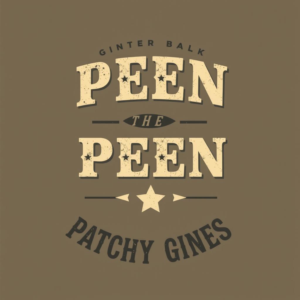 Create a vintage-style band shirt design for the band Peen featuring the other band Patchy Gines