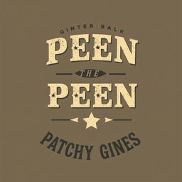 Create a vintage-style band shirt design for the band Peen featuring the other band Patchy Gines