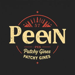 Create a vintage-style band shirt design for the band Peen featuring the other band Patchy Gines