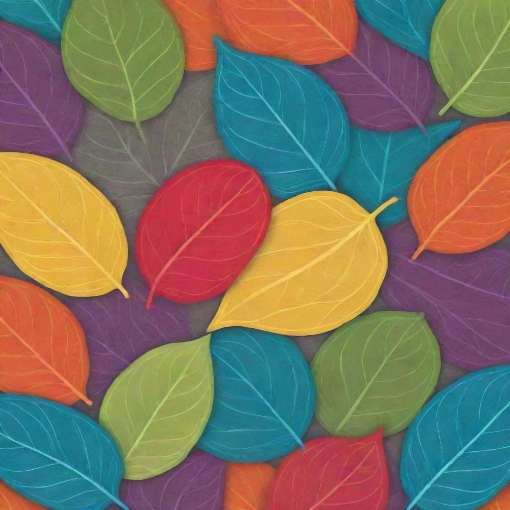 Design a flyer poster background featuring leaf patterns casting intricate patches of shade. Use vibrant, inviting colors to complement the overall design.