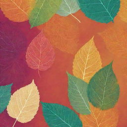 Design a flyer poster background featuring leaf patterns casting intricate patches of shade. Use vibrant, inviting colors to complement the overall design.