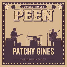 A vintage-style concert poster featuring the band named Peen with Patchy Gines as the opening act