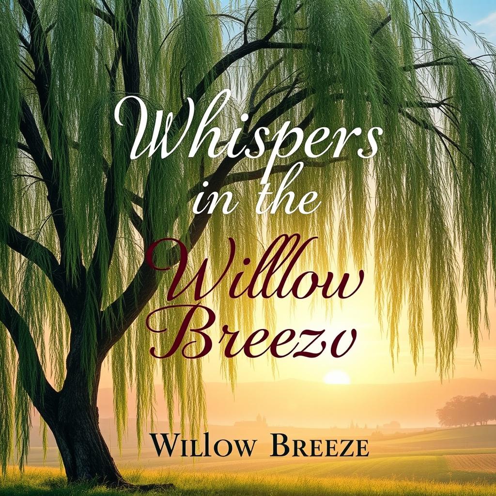 Create a book cover titled 'Whispers in the Willow Breeze'