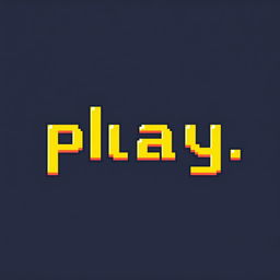 The word 'play' written in pixel art style