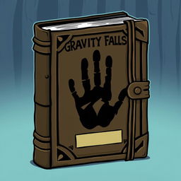 Create a book cover in the style of the journals from Gravity Falls