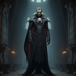 A full body view of a vampire high lord, without a cape