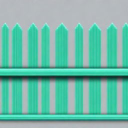 Create a high-definition pixel art image of a turquoise fence, focusing on the inner corner of the fence, on a white background