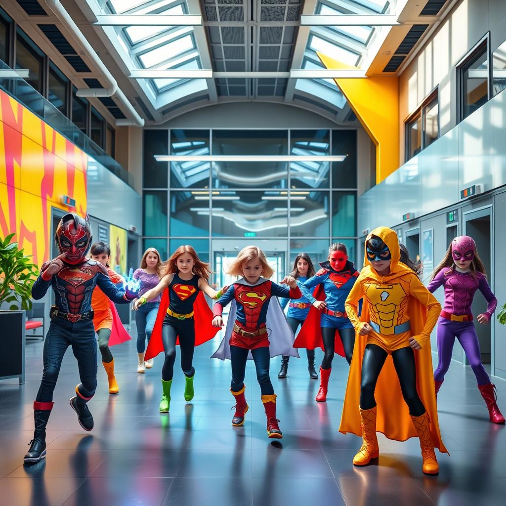 A vibrant and dynamic school for teenage superheroes, featuring young heroes in training