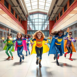 A vibrant and dynamic school for teenage superheroes, featuring generic young heroes in training