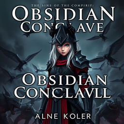 Create a book cover for a dark fantasy novel titled 'Obsidian Conclave'