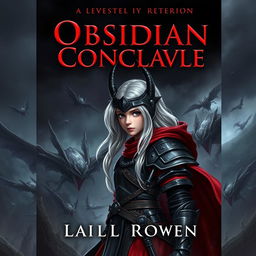 Create a book cover for a dark fantasy novel titled 'Obsidian Conclave'