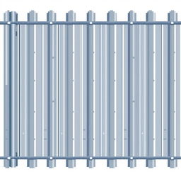 A gray corrugated metal fence in pixel art style set against a white background.