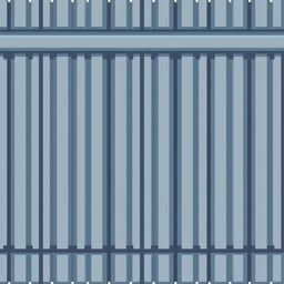 A gray corrugated metal fence in pixel art style set against a white background.