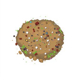 A patch of ground with scattered trash, depicted in pixel art style on a white background.