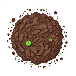 A front view of garden soil, depicted in pixel art style on a white background.