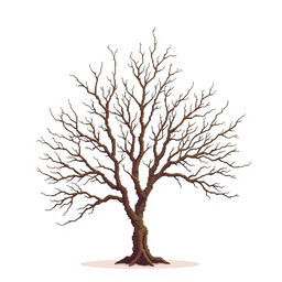 A young, dry tree depicted in pixel art style. The image should be set against a white background.