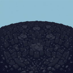 A front view of black soil. The image should be in pixel art style.