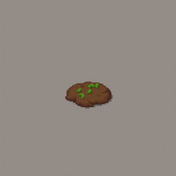 A small patch of brown soil depicted from the front in pixel art style.