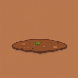 A small patch of brown soil depicted from the front in pixel art style.