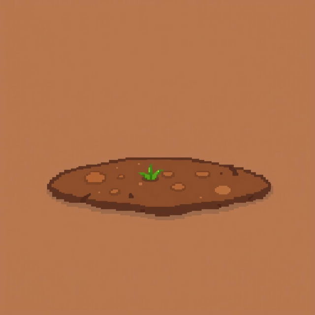 A small patch of brown soil depicted from the front in pixel art style.