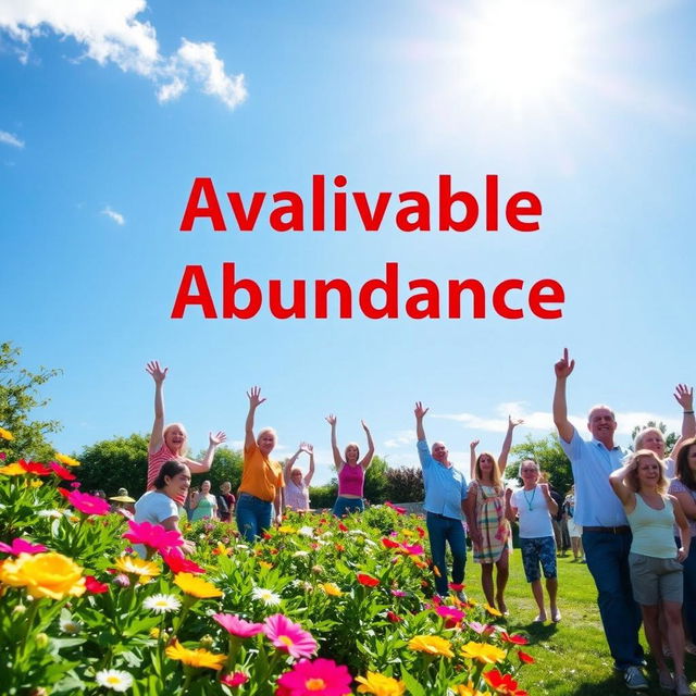 A vibrant and uplifting scene symbolizing achievable abundance