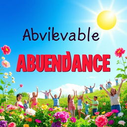 A vibrant and uplifting scene symbolizing achievable abundance