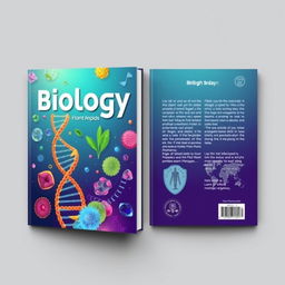 Create a front and back cover for a biology book