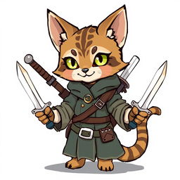 Create a cute Tabaxi rogue character from Dungeons & Dragons