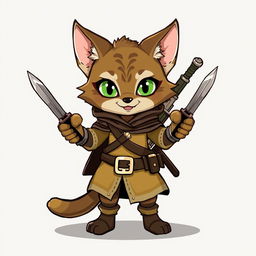 Create a cute Tabaxi rogue character from Dungeons & Dragons