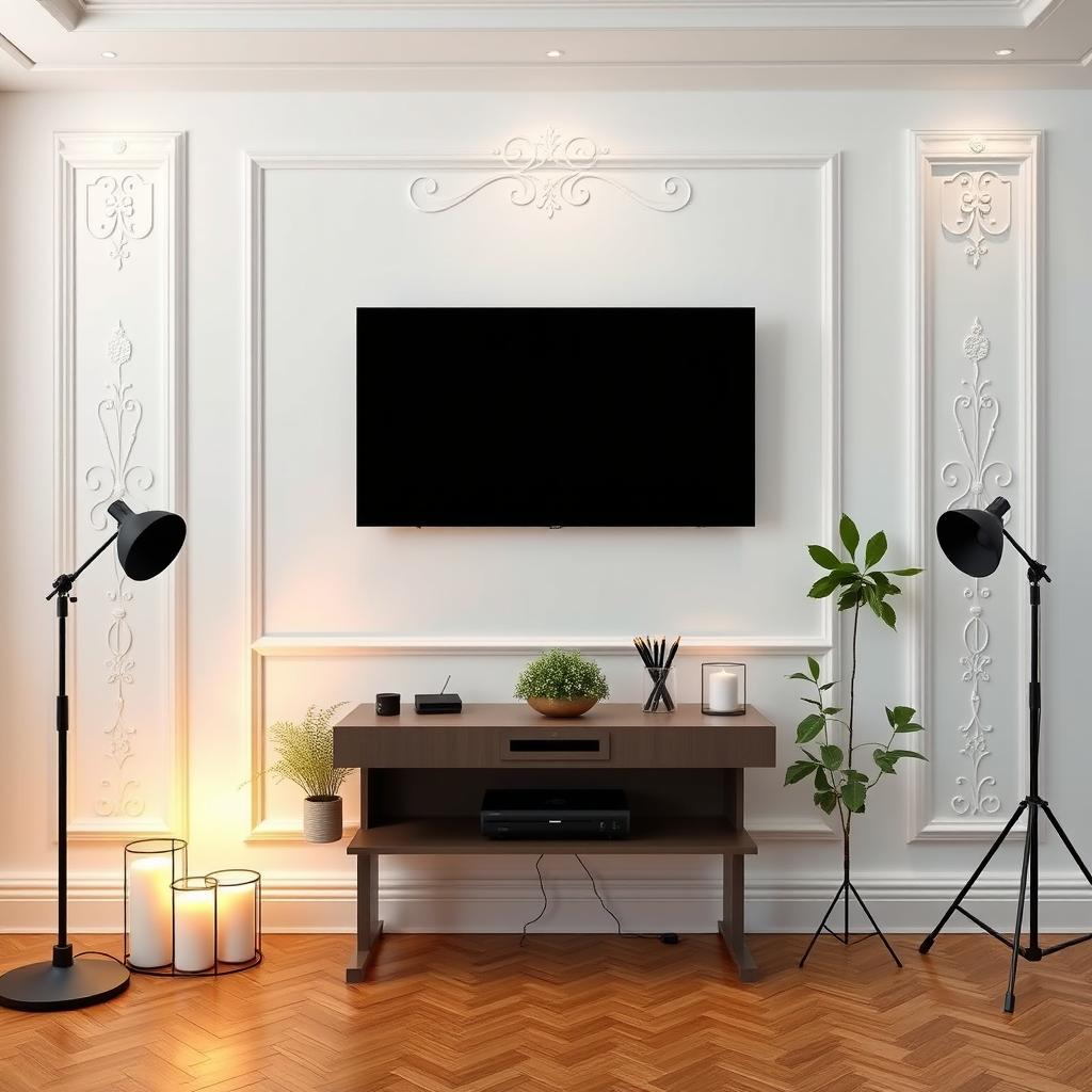 A beautifully decorated white wall designed for a streaming background