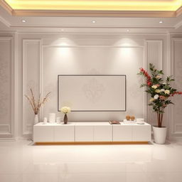 A beautifully decorated white wall designed for a streaming background