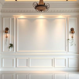 A beautifully decorated white wall designed for a streaming background