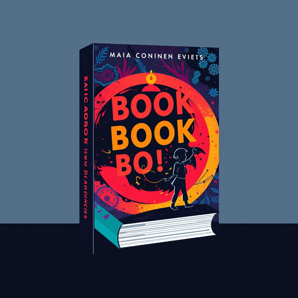 Create a contemporary book cover with vibrant contrasts that appeals to advanced middle grade readers