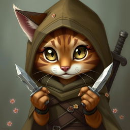 Create an even more adorable and realistic Tabaxi rogue character from Dungeons & Dragons