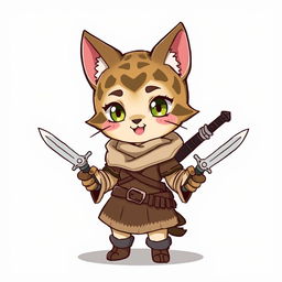 Create a cute Tabaxi rogue character from Dungeons & Dragons