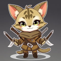 Create a cute Tabaxi rogue character from Dungeons & Dragons