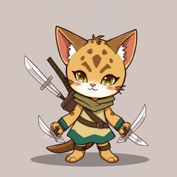 Create a cute Tabaxi rogue character from Dungeons & Dragons