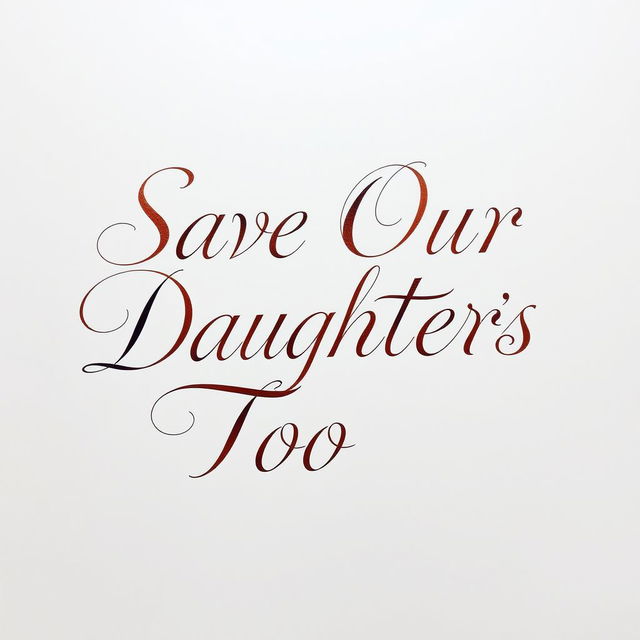 A beautifully written calligraphy piece that spells out 'Save Our Daughters Too'