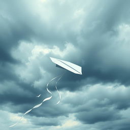 A paper plane attempting to land amidst turbulence