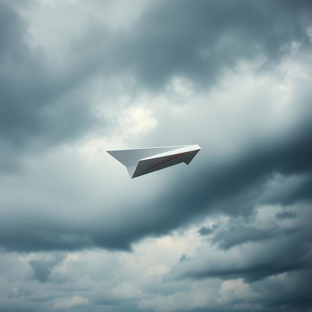 A paper plane attempting to land amidst turbulence