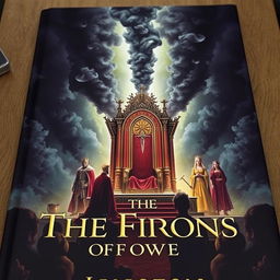 A captivating book cover showing a majestic throne at the center with light radiating from it