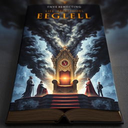 A captivating book cover showing a majestic throne at the center with light radiating from it