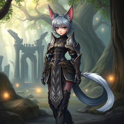 A detailed illustration of a female Miqo'te, a cat-like humanoid character from Final Fantasy XIV